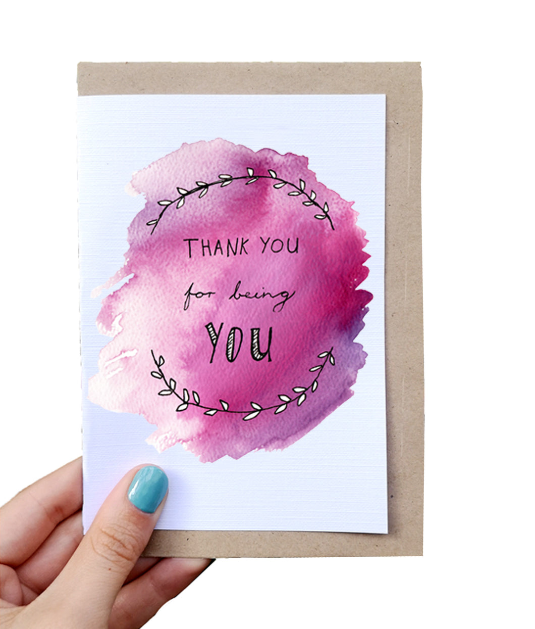 Thank You For Being You Purple Wreath - Card